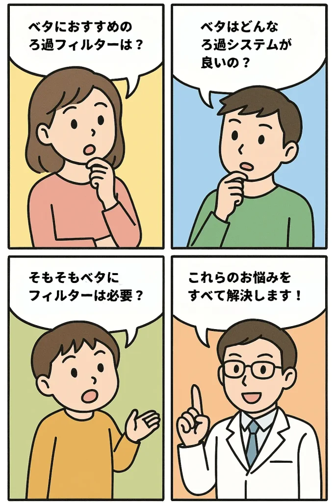 ベタのフィルターのインフォグラフィック