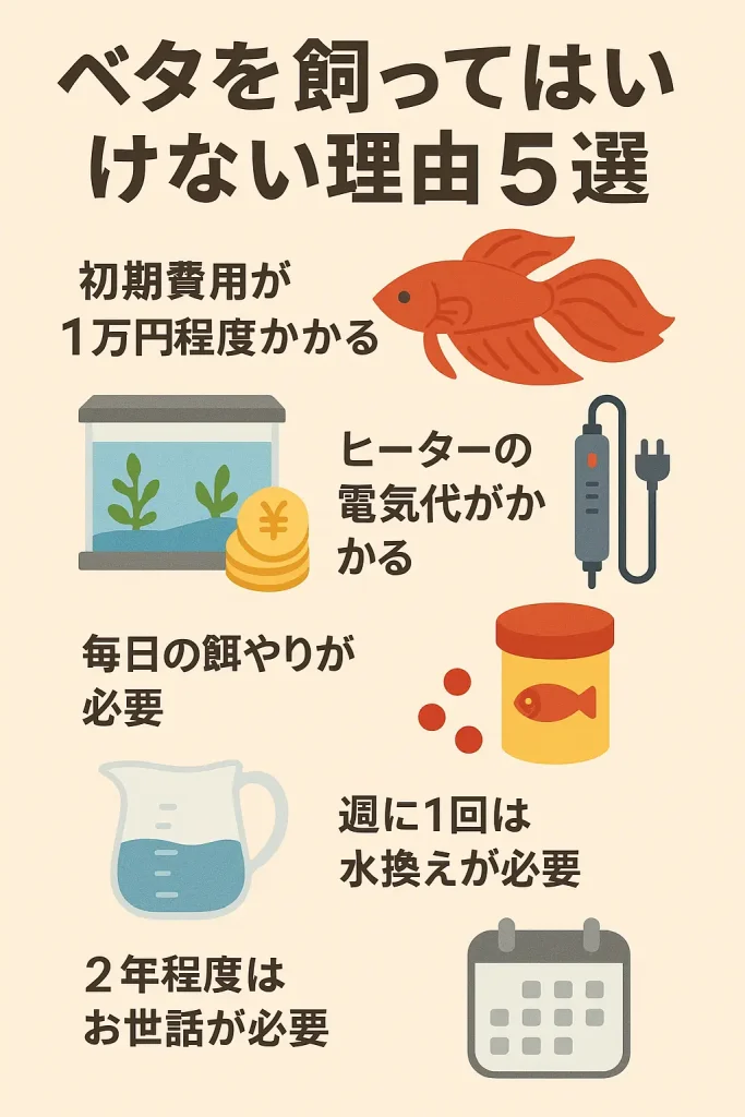 ベタを飼ってはいけない理由インフォグラフィック