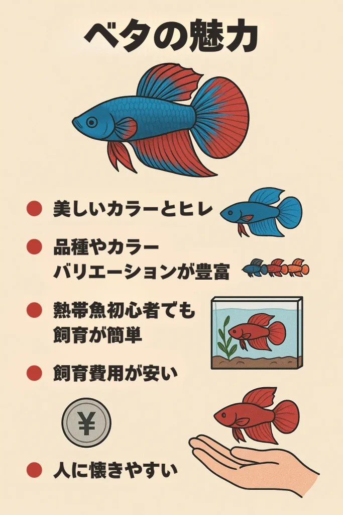 ベタの魅力インフォグラフィック