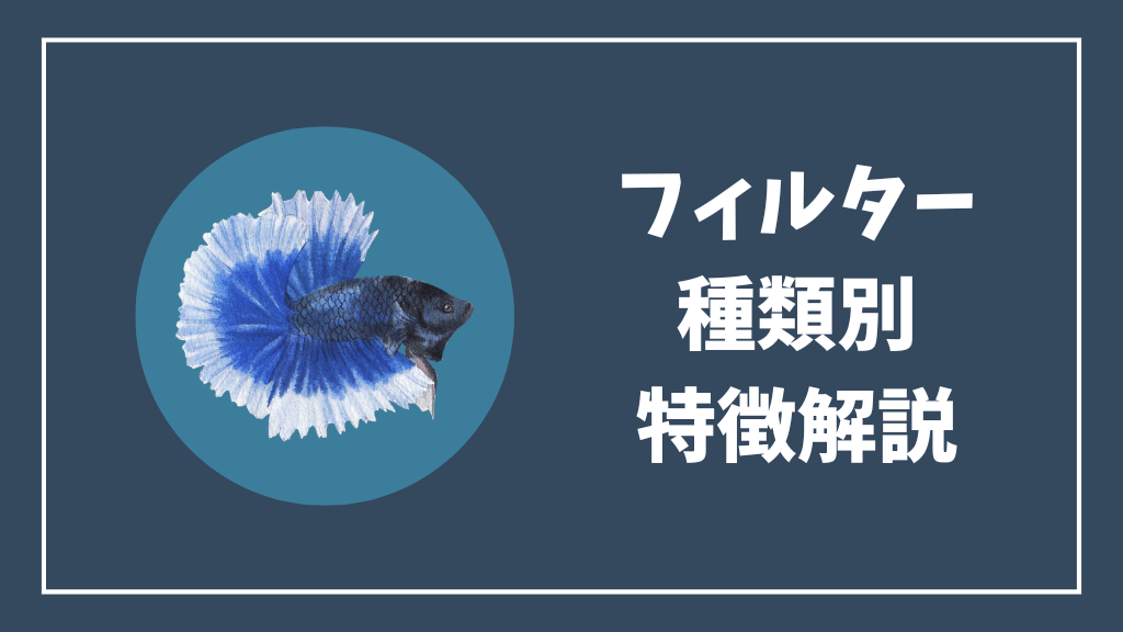 フィルターの種類別特徴解説