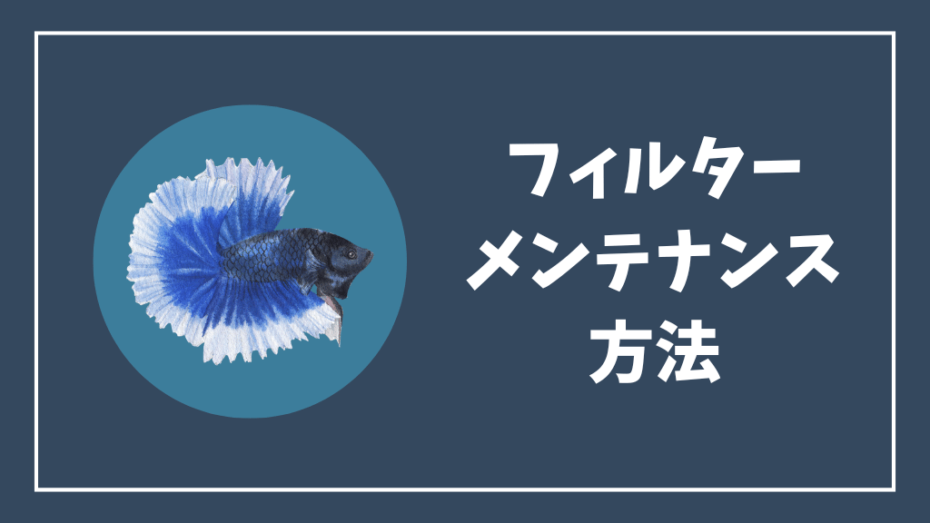 フィルターのメンテナンス方法