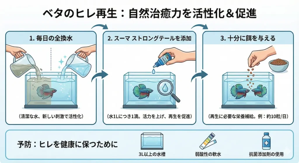 ベタのヒレがボロボロになった時の再生方法