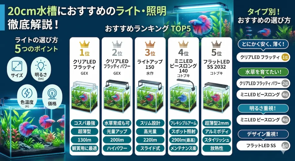 20cm水槽の照明