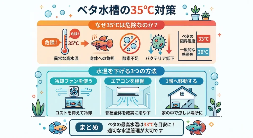 ベタ水温35度