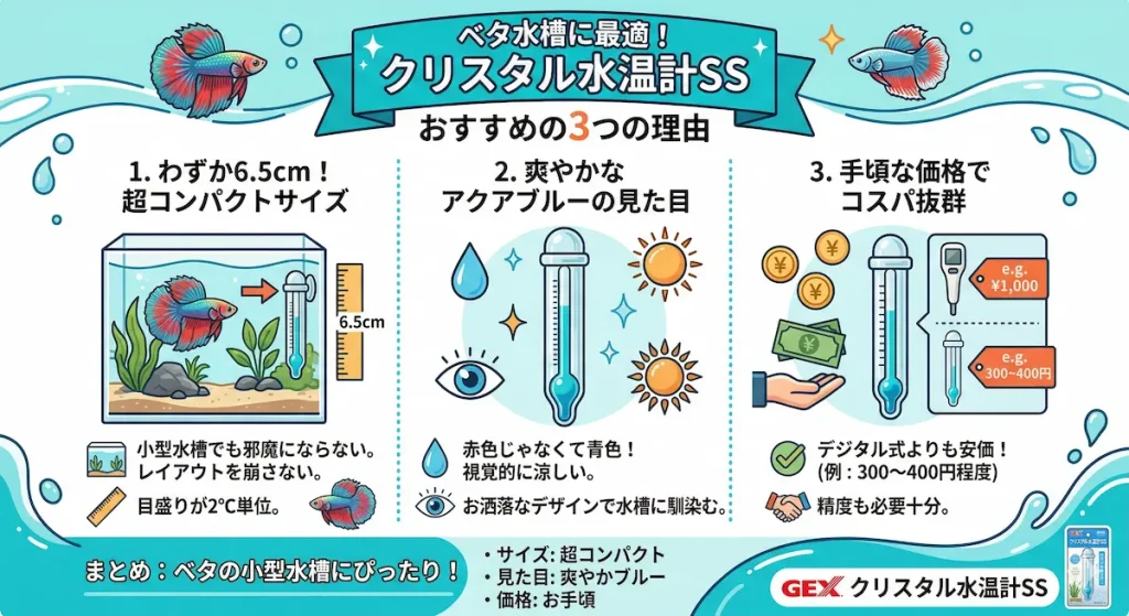 クリスタル水温計SS