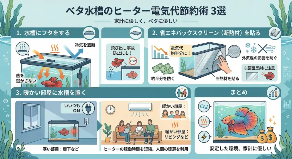 ベタの電気代の節約