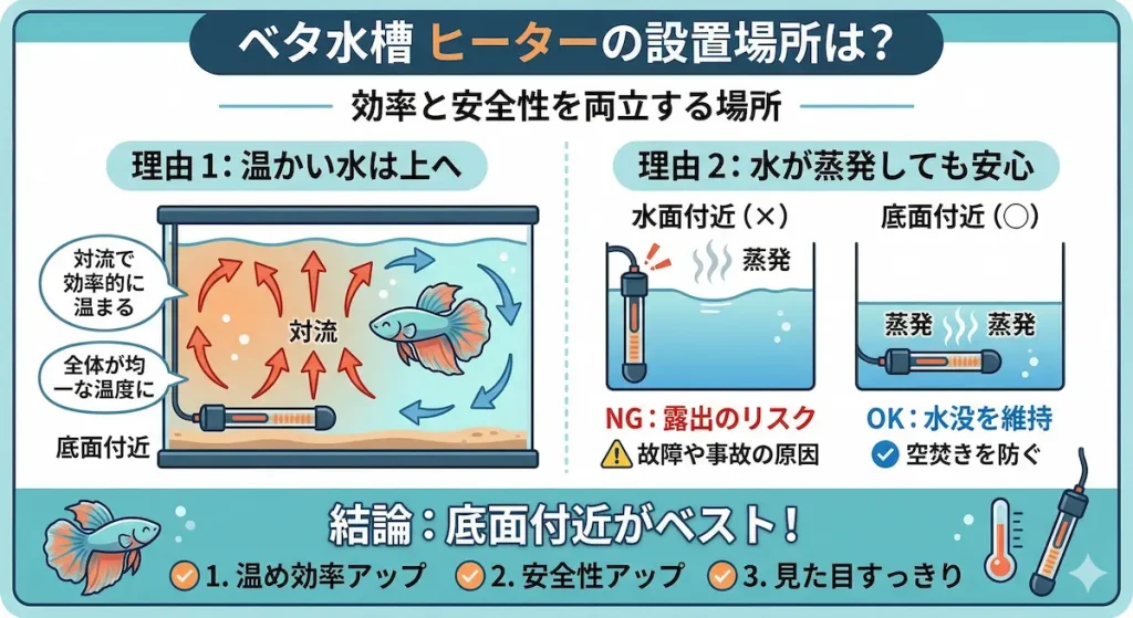 ヒーターの位置