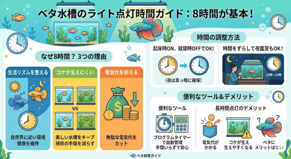 ベタのライトの点灯時間