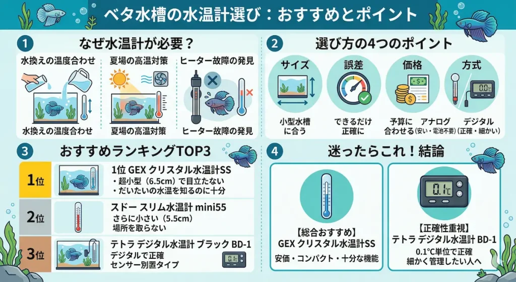 ベタの水温計